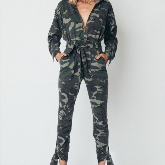 Pam & Gela Camo Tencel Jumpsuit - Picture 2 of 15